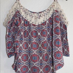 BOZO Off The Shoulder Mid Sleeve Blouse